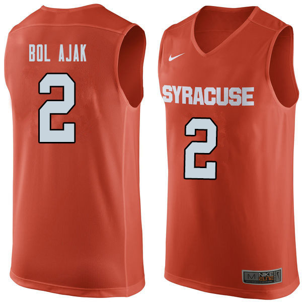Men #2 John Bol Ajak Syracuse Orange College Basketball Jerseys Sale-Orange
